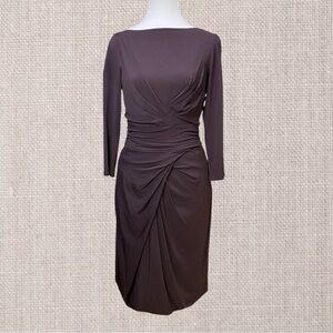 Max Mara Frisia Boat Neck Draped Jersey Dress Womens EU 40 / US 6